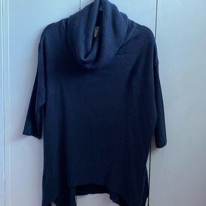 Cowl neck navy sweater